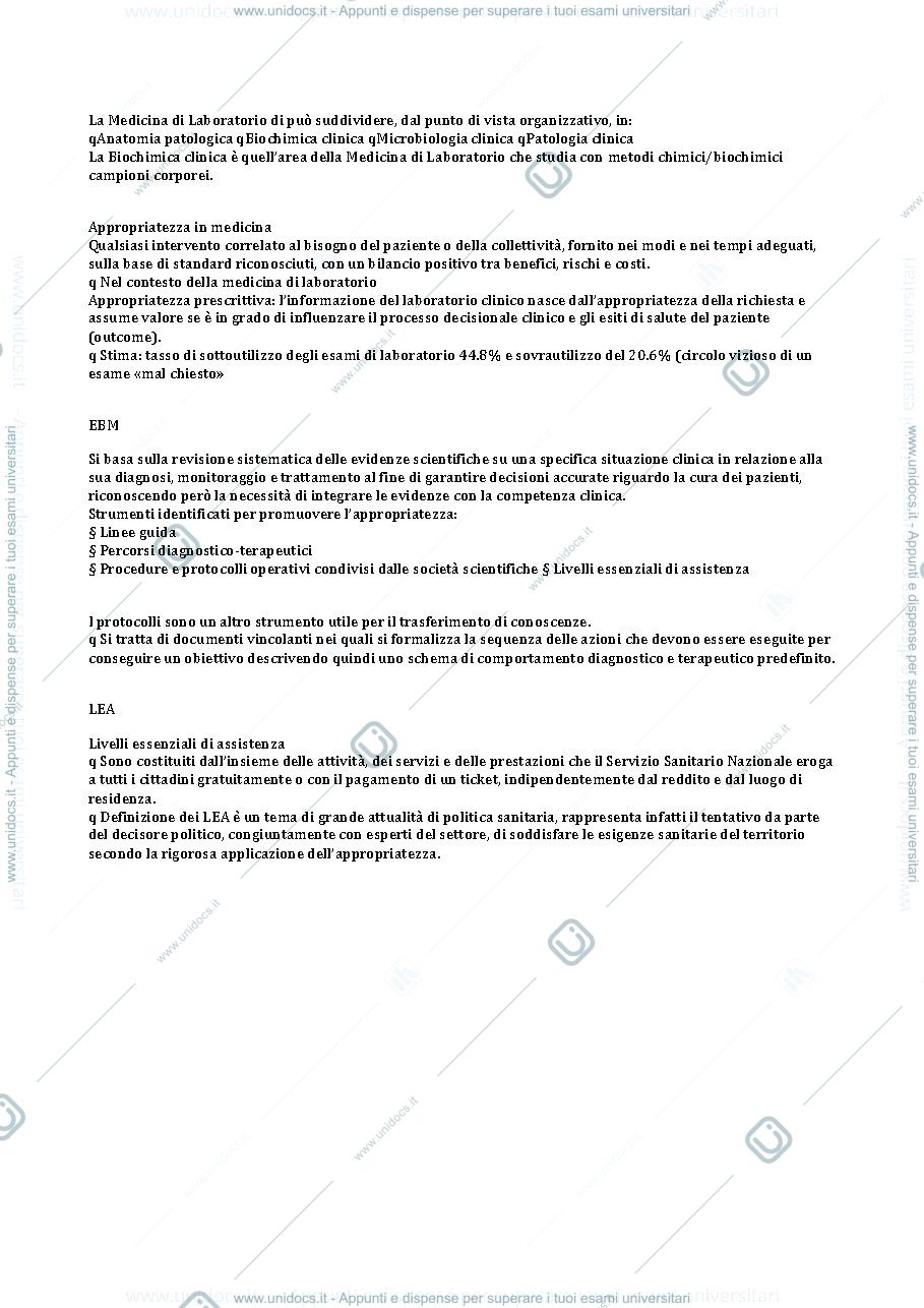 Anteprima pagina 2 — Modulo biochimica clinica prof.ssa Evangelisti