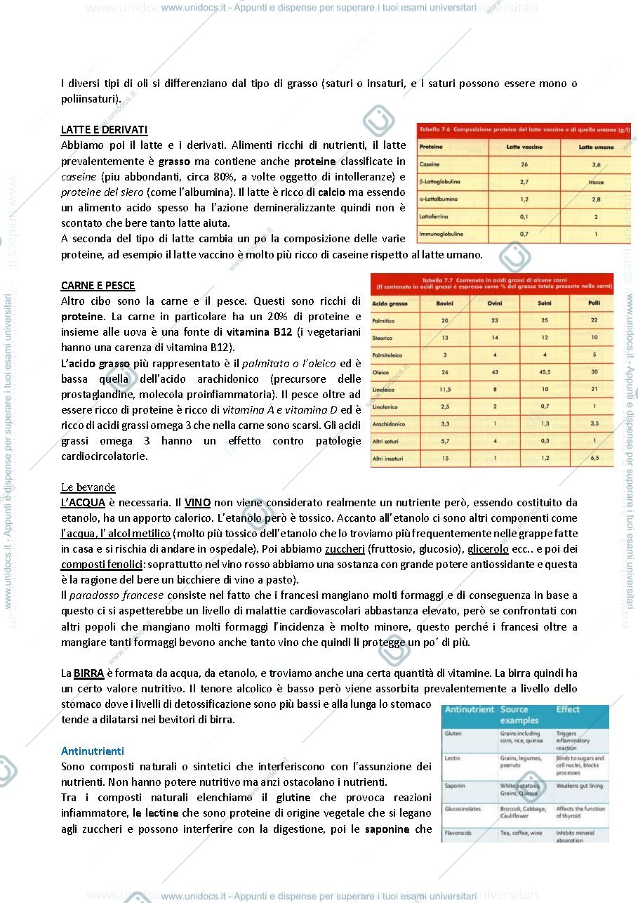 Anteprima pagina 4 — Biochimica della nutrizione riassunto
