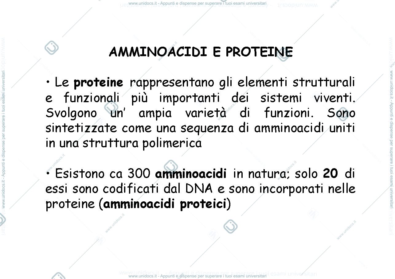 Anteprima pagina 2 — Amminoacidi e proteine 
