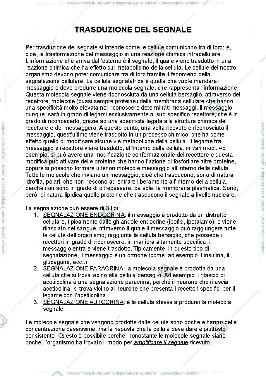 Anteprima pagina 1 — Biochimica metabolica - parte quarta