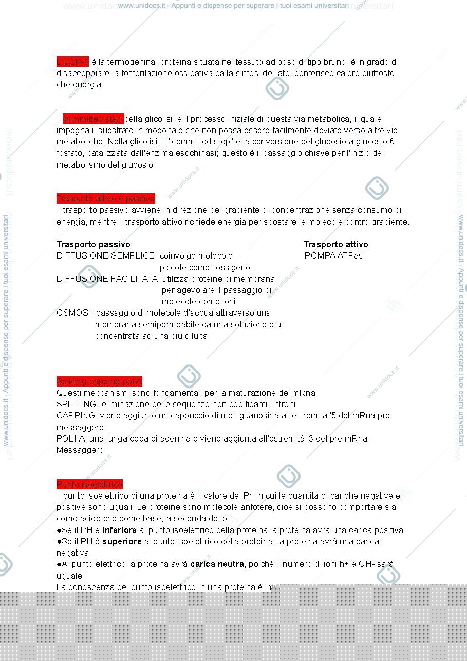 Anteprima pagina 1 — domande biochimica