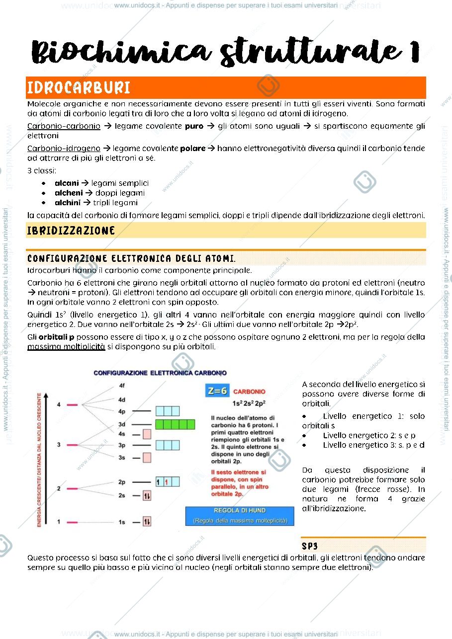 Anteprima pagina 1 — biochimica strutturale 1