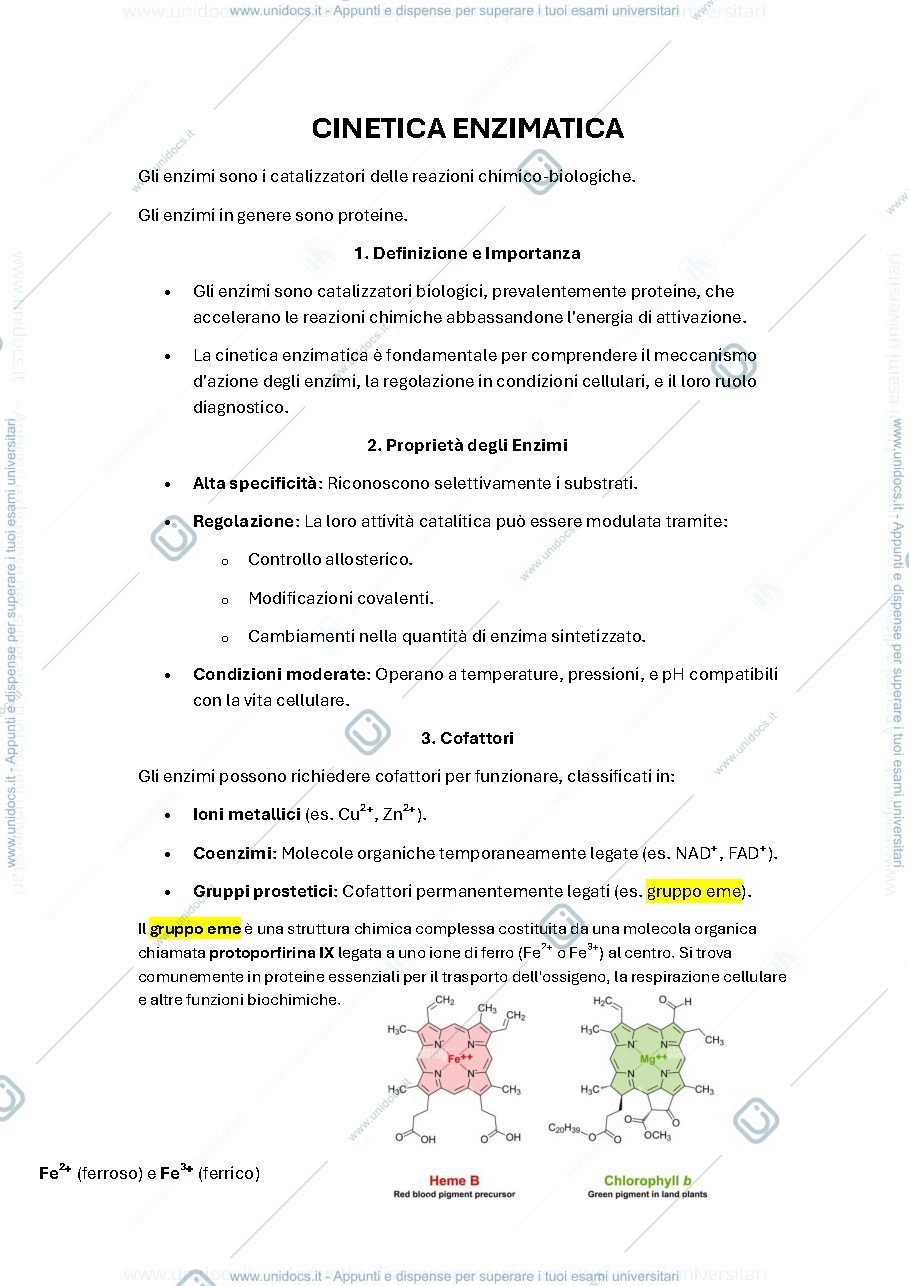 Anteprima pagina 1 — Biochimica 2 miei appunti e riassunto 
