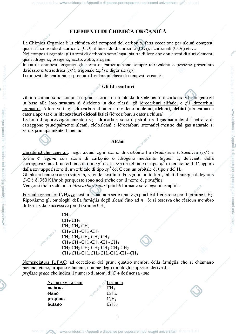 Anteprima pagina 1 — chimica organica