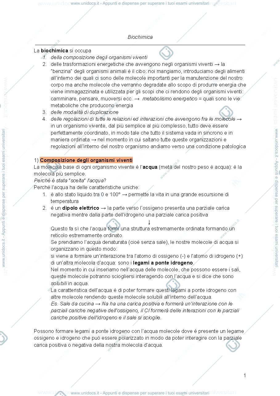 Anteprima pagina 1 — Biochimica