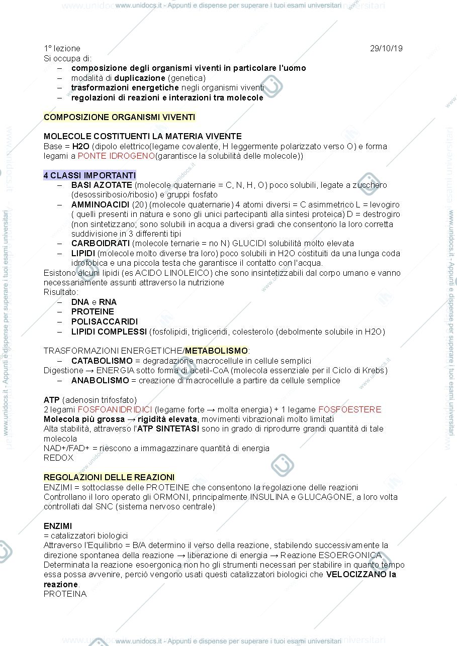 Anteprima pagina 1 — Biochimica