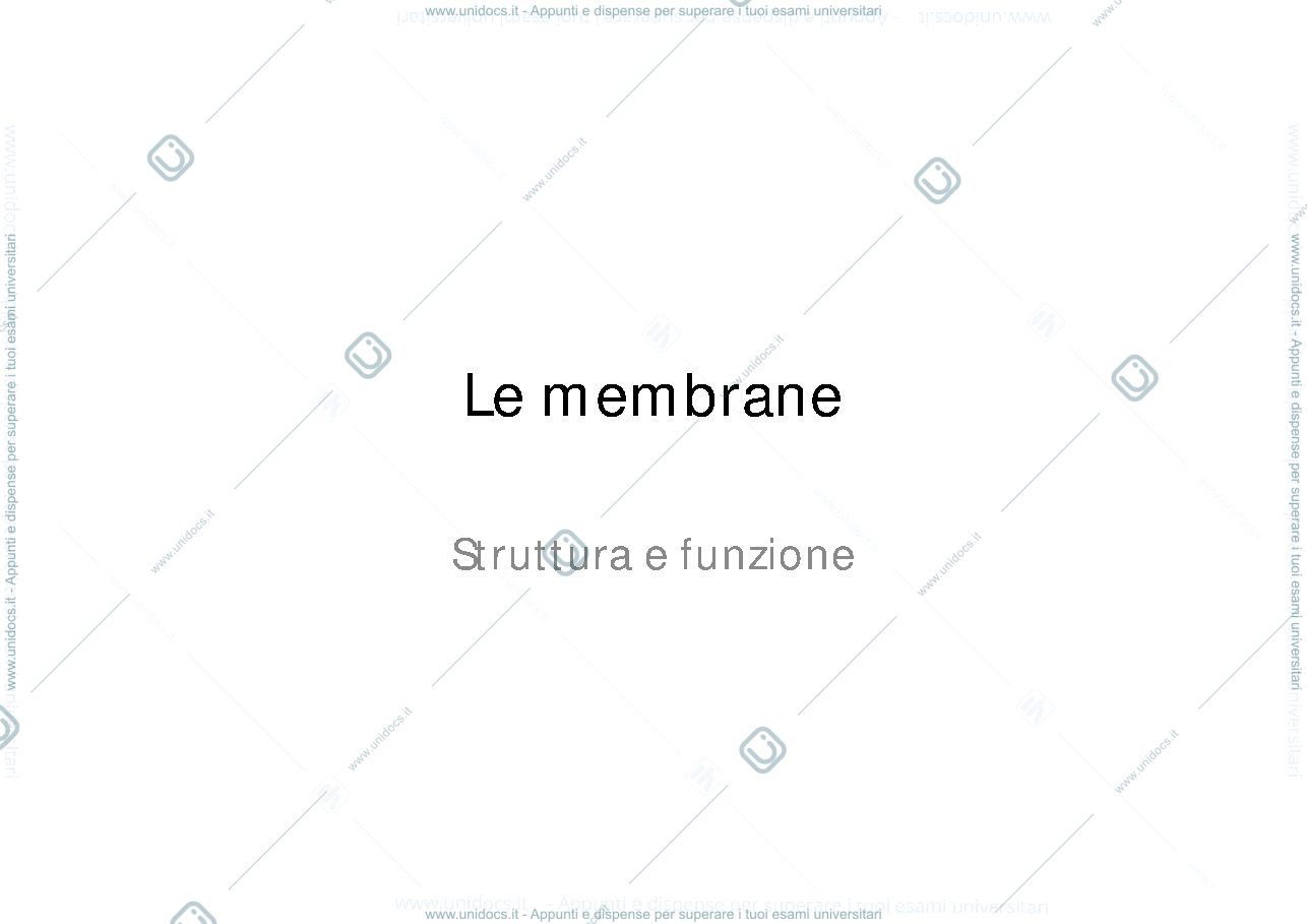 Anteprima pagina 1 — le proteine di membrana