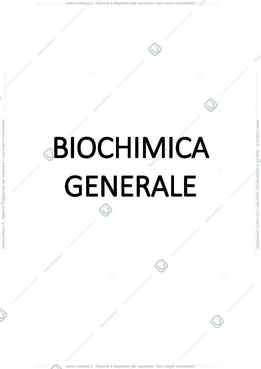 Anteprima pagina 1 — BIOCHIMICA GENERALE