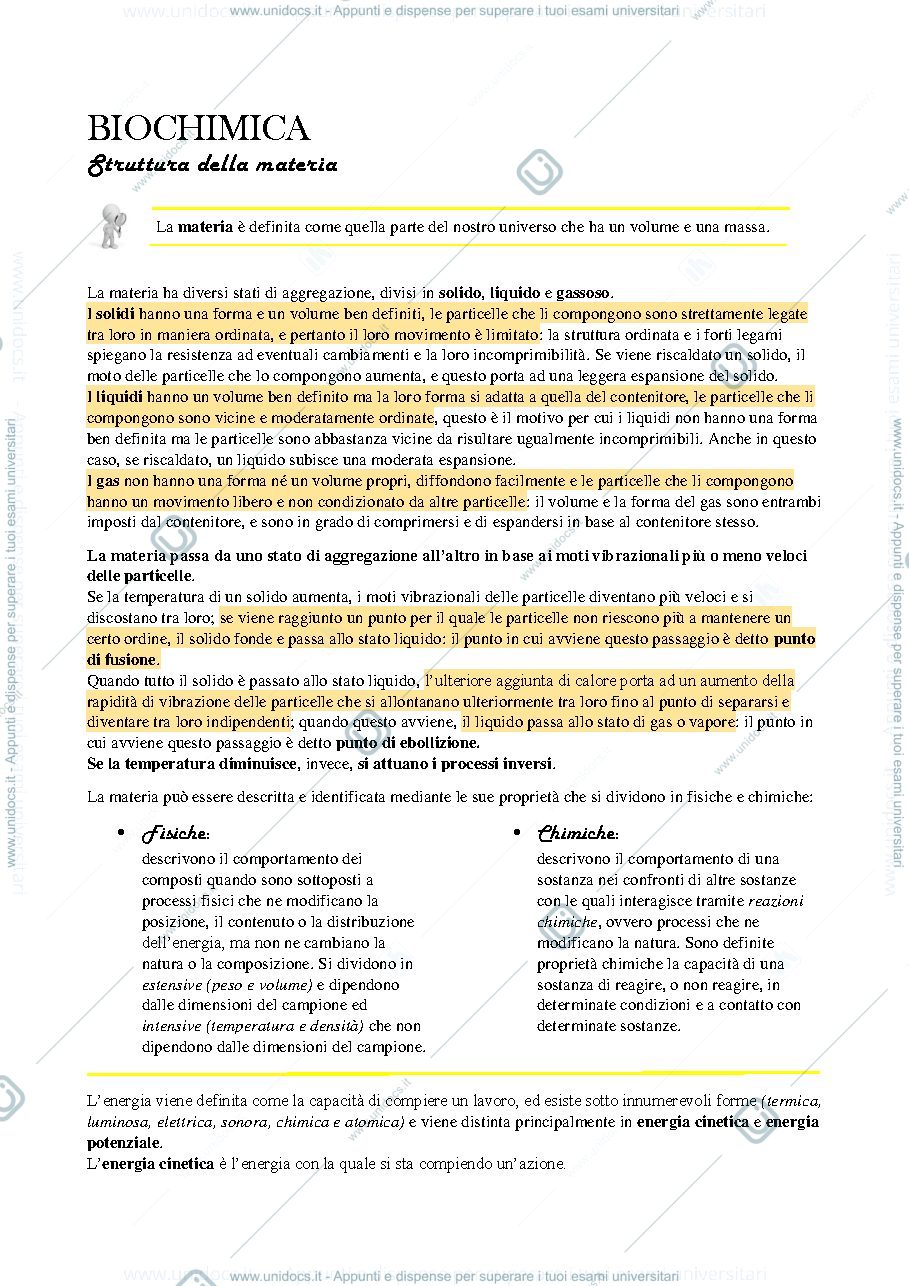 Anteprima pagina 1 — Biochimica