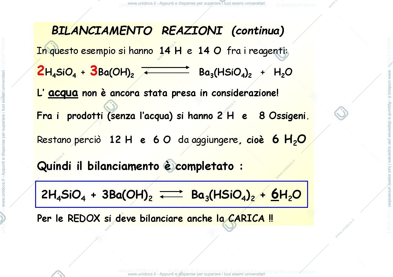 Anteprima pagina 2 — bilanciamento delle reazioni chimiche