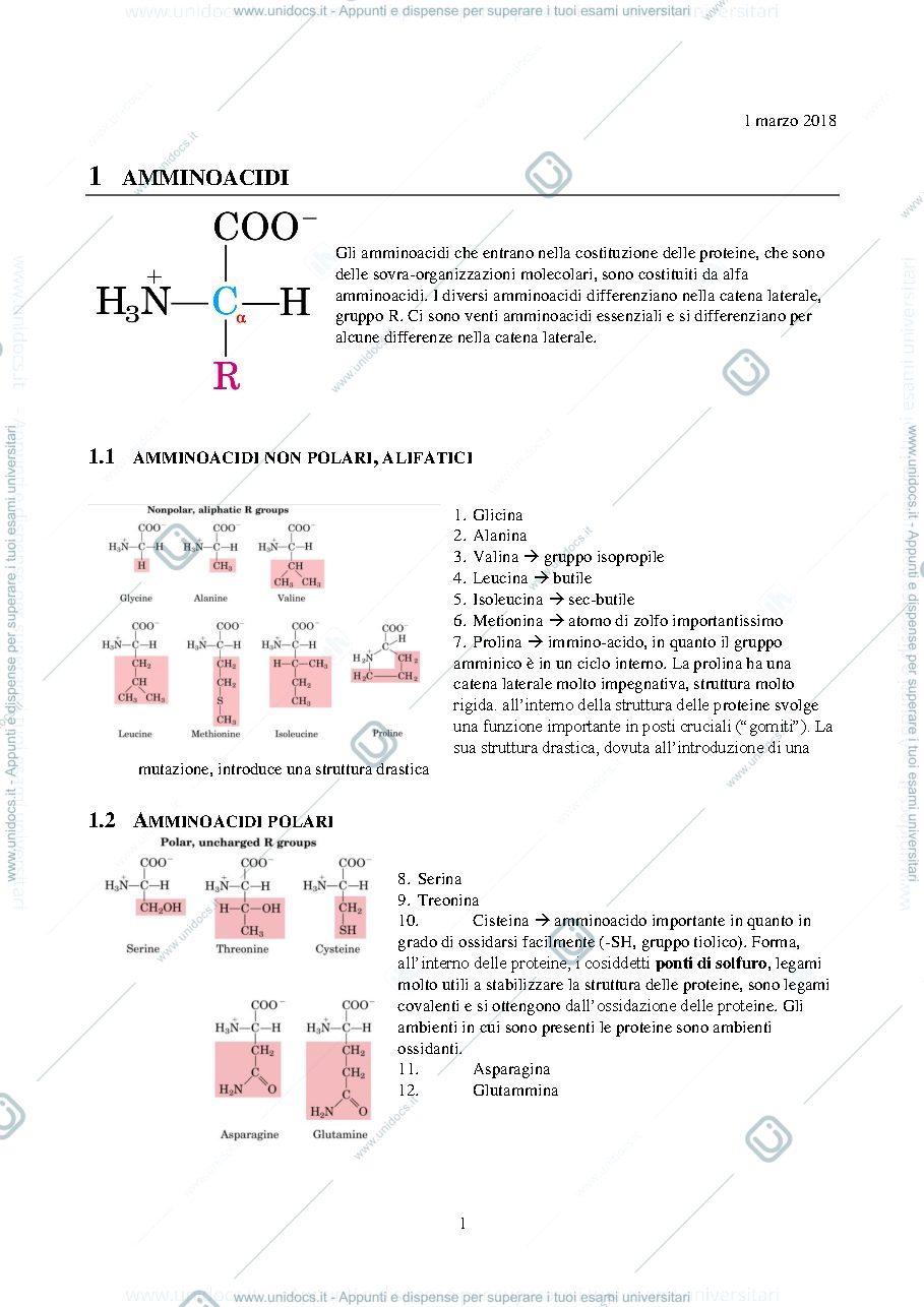 Anteprima pagina 1 — BIOCHIMICA GENERALE 