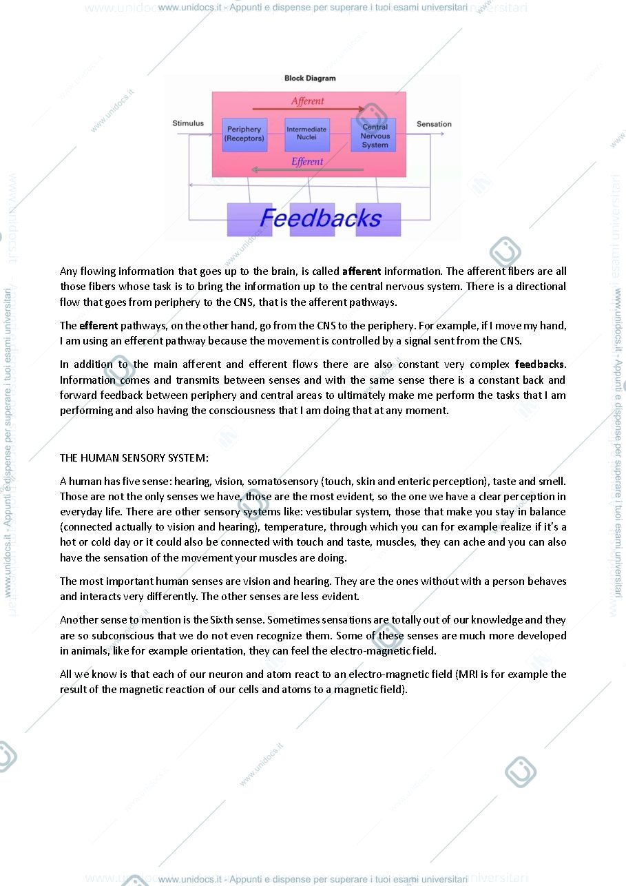 Anteprima pagina 2 — appunti Bioengineering of neurosensory system