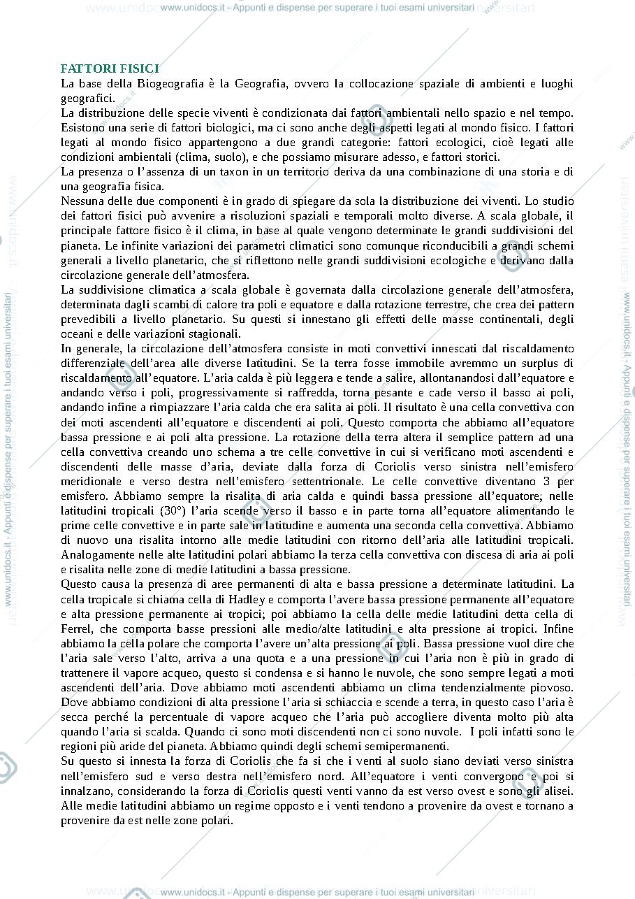 Anteprima pagina 2 — Appunti di Biogeografia