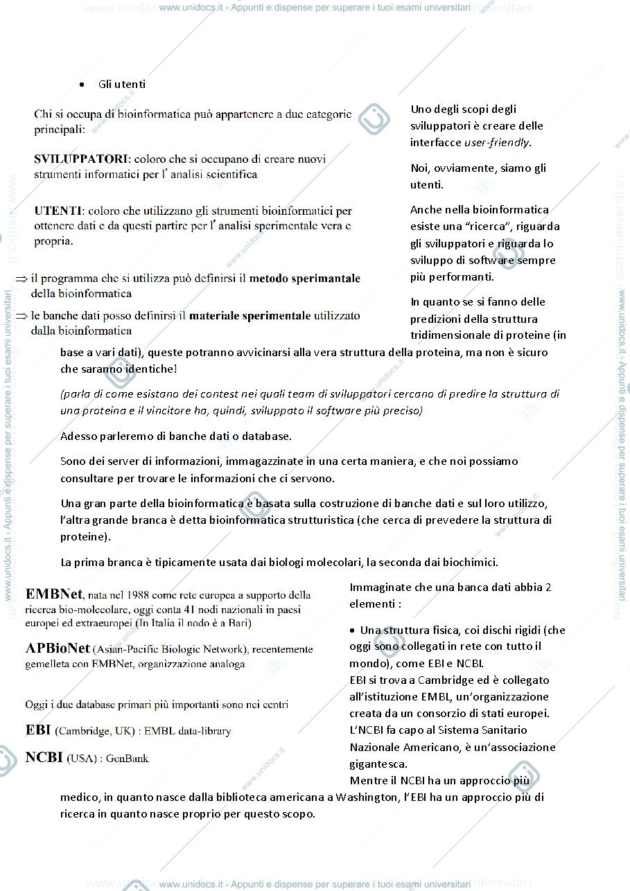 Anteprima pagina 2 — Bioinformatica 