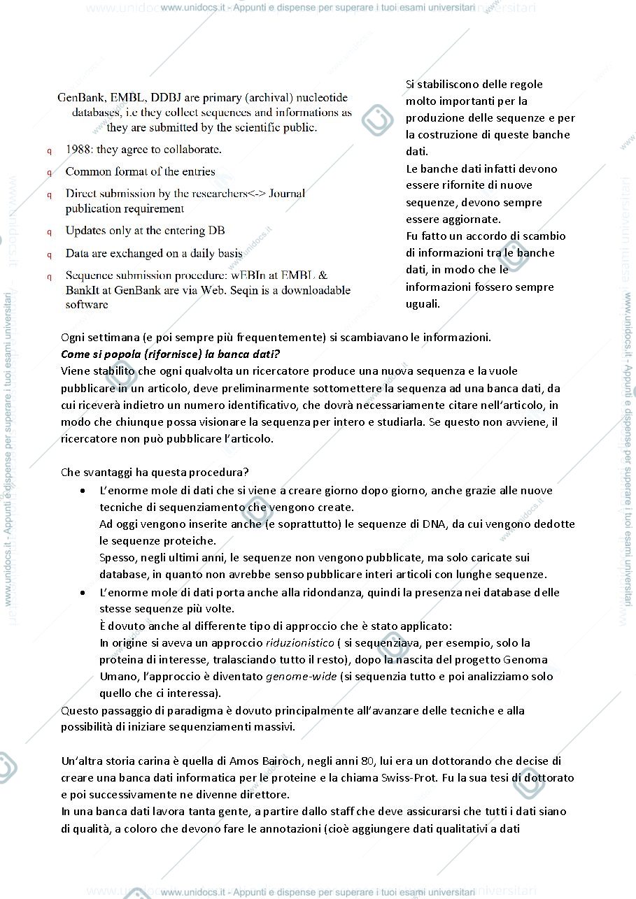 Anteprima pagina 4 — Bioinformatica 