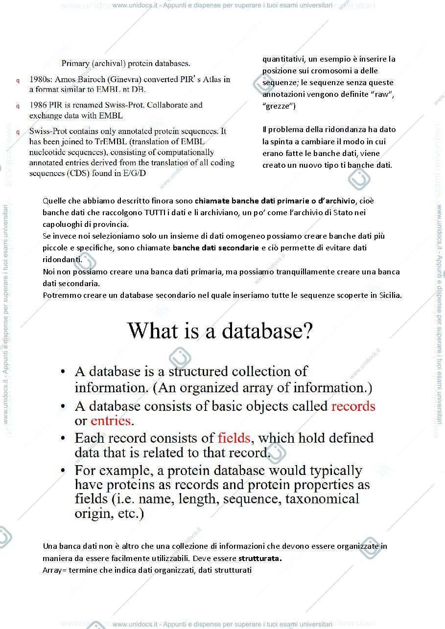 Anteprima pagina 5 — Bioinformatica 