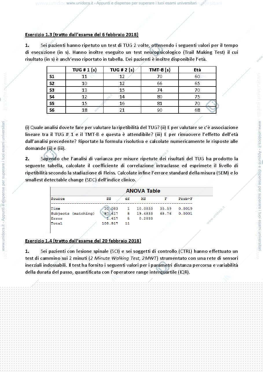 Anteprima pagina 1 — ESERCIZI e tracce ESAME