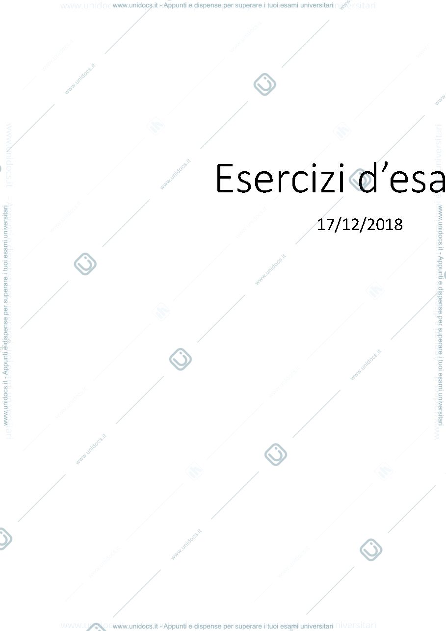 Anteprima pagina 1 — ESERCIZI e tracce ESAME