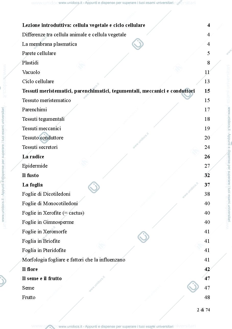 Anteprima pagina 2 — SBOBINA COMPLETA BIOLOGIA VEGETALE CTF