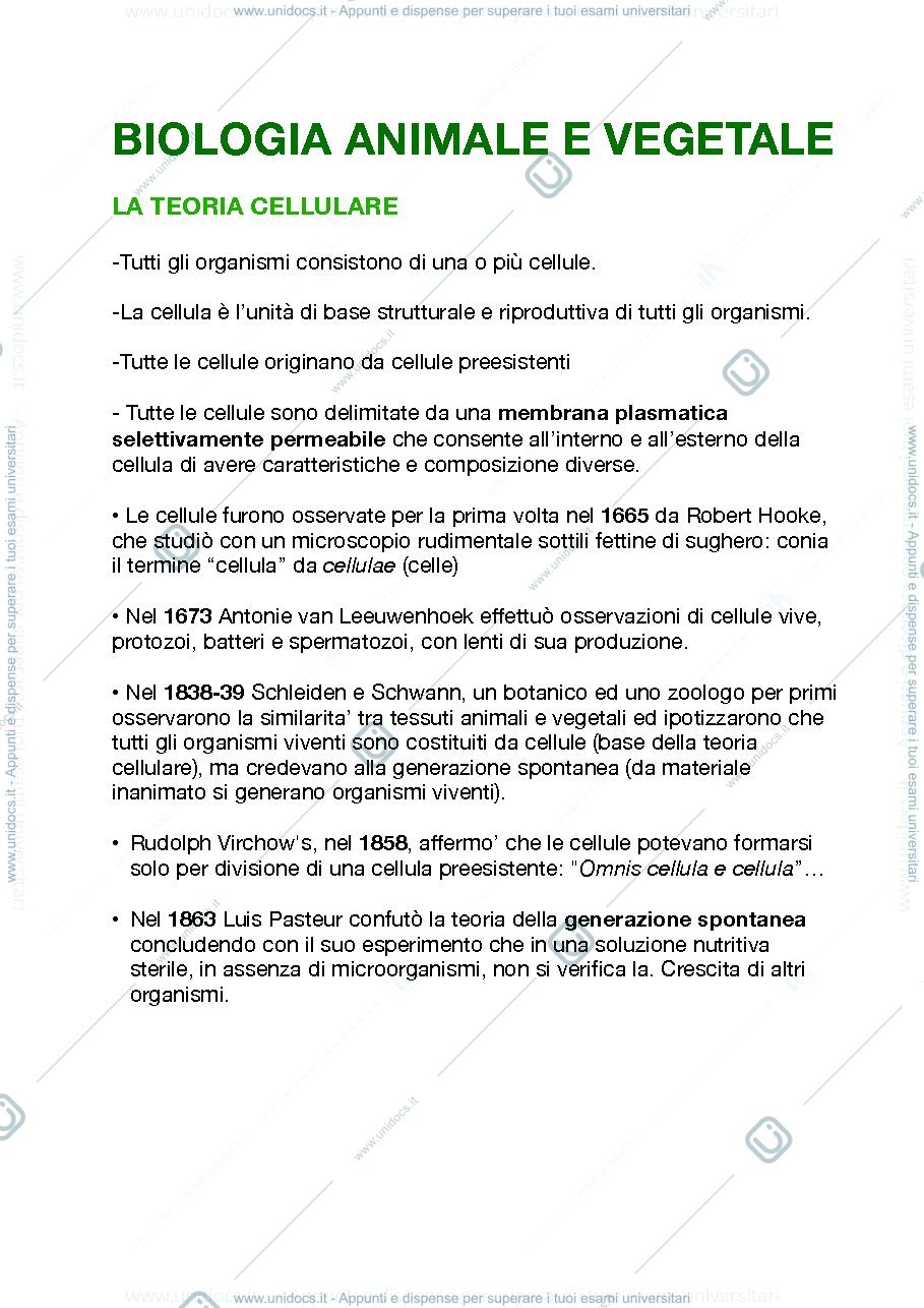 Anteprima pagina 1 — Biologia animale e vegetale 