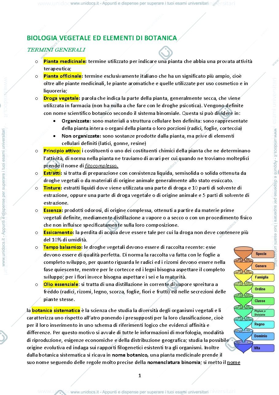 Anteprima pagina 1 — Biologia vegetale Spes