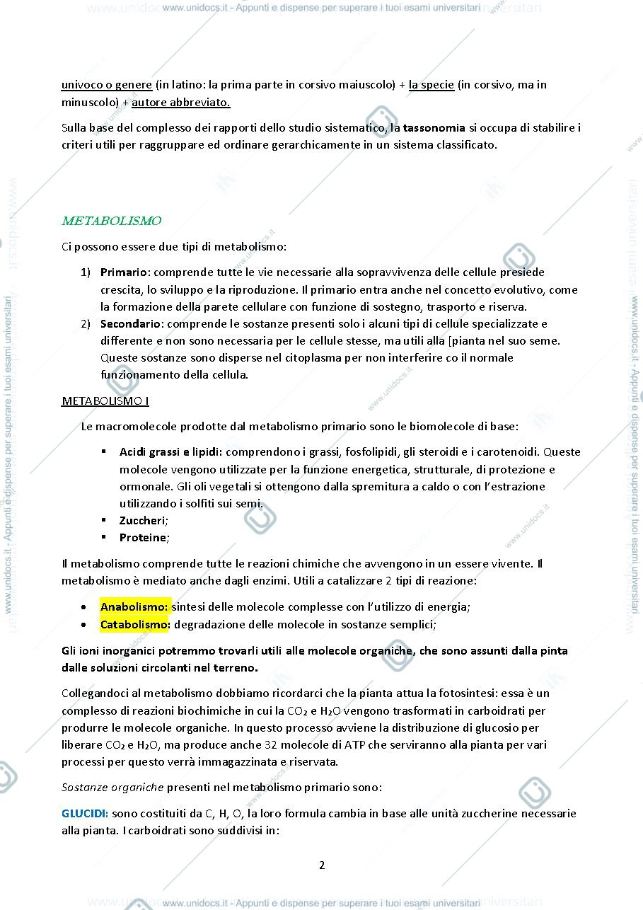 Anteprima pagina 2 — Biologia vegetale Spes