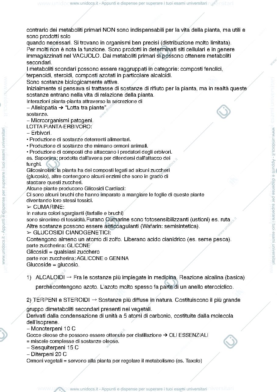 Anteprima pagina 2 — Biologia vegetale sbobinature