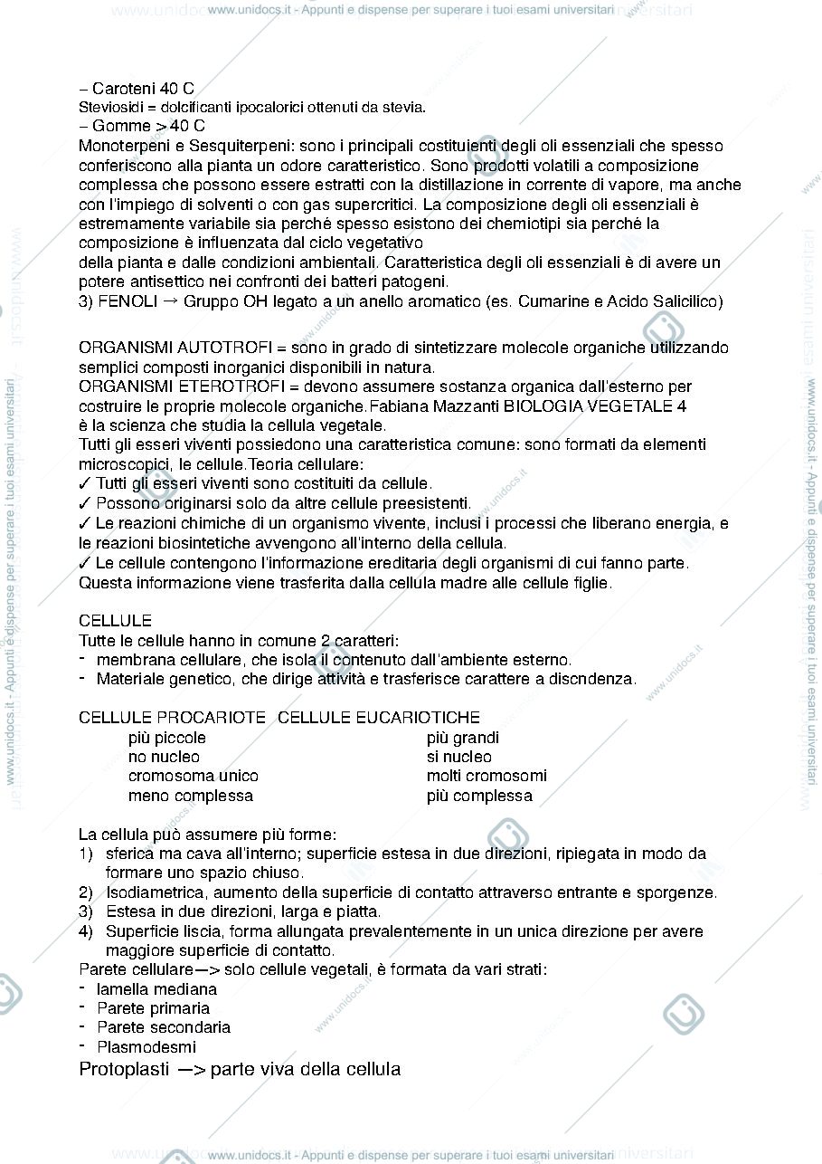 Anteprima pagina 3 — Biologia vegetale sbobinature