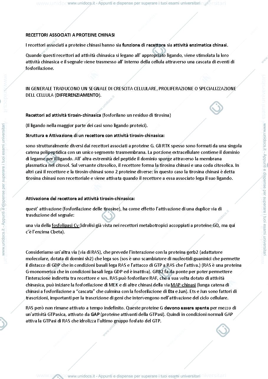 Anteprima pagina 1 — Recettori associati a Proteine-Chinasi