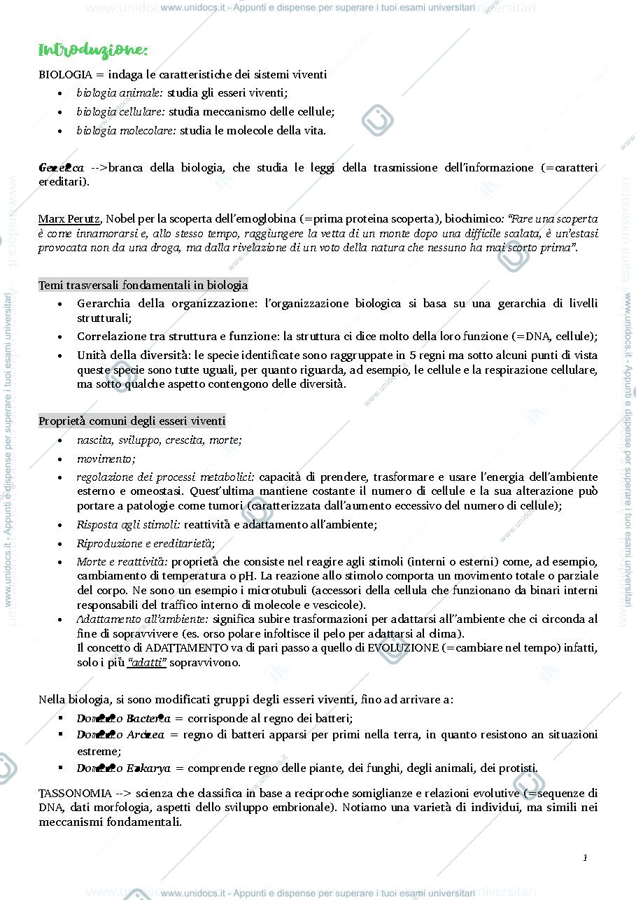 Anteprima pagina 2 — Appunti biologia