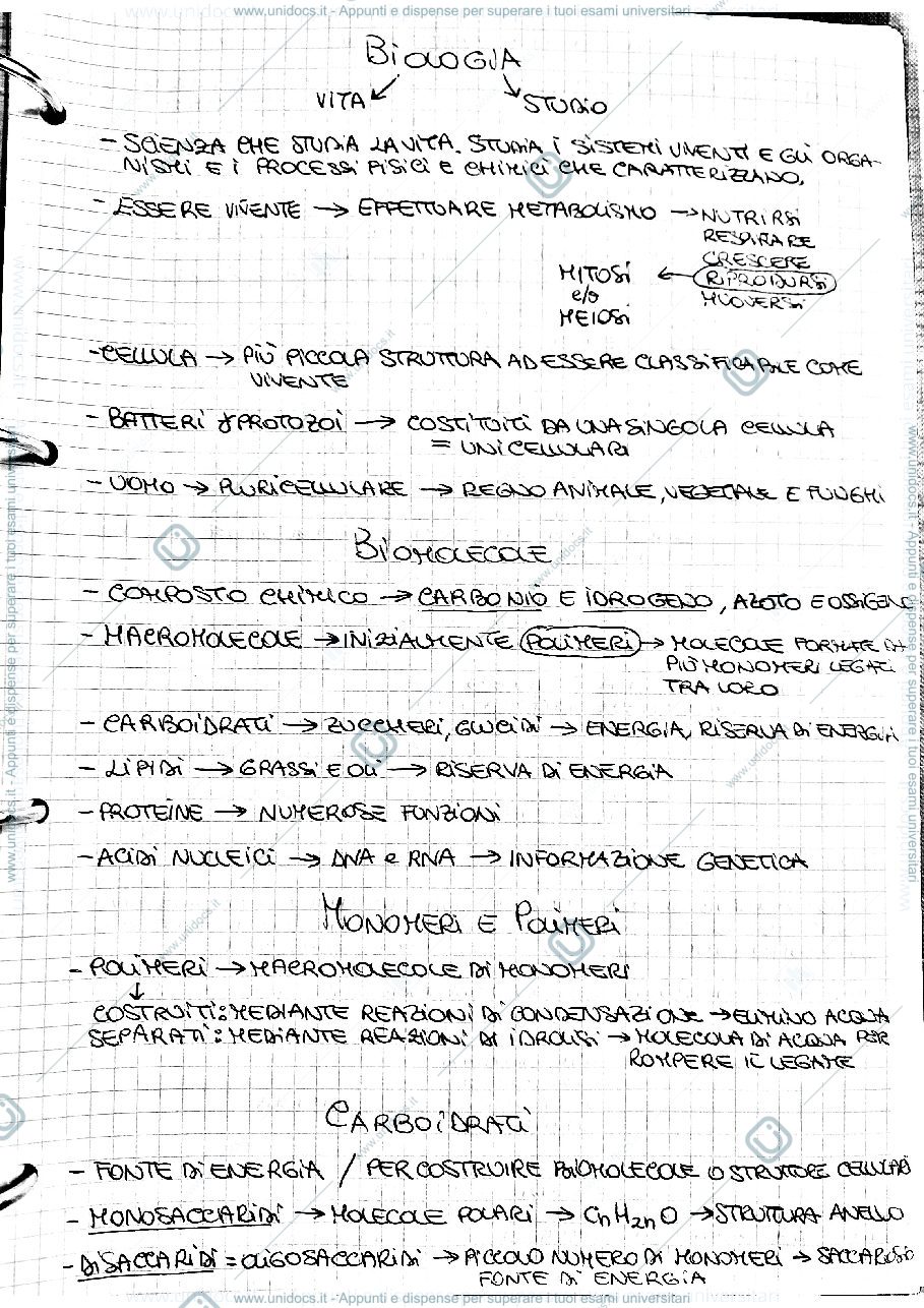 Anteprima pagina 1 — appunti/riassunto biologia applicata 