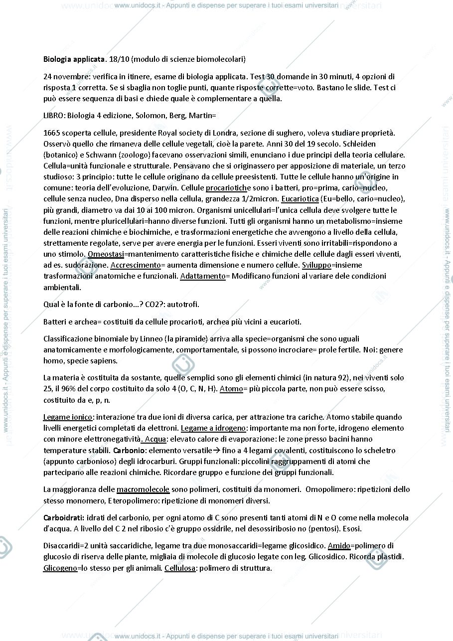 Anteprima pagina 1 — Biologia applicata