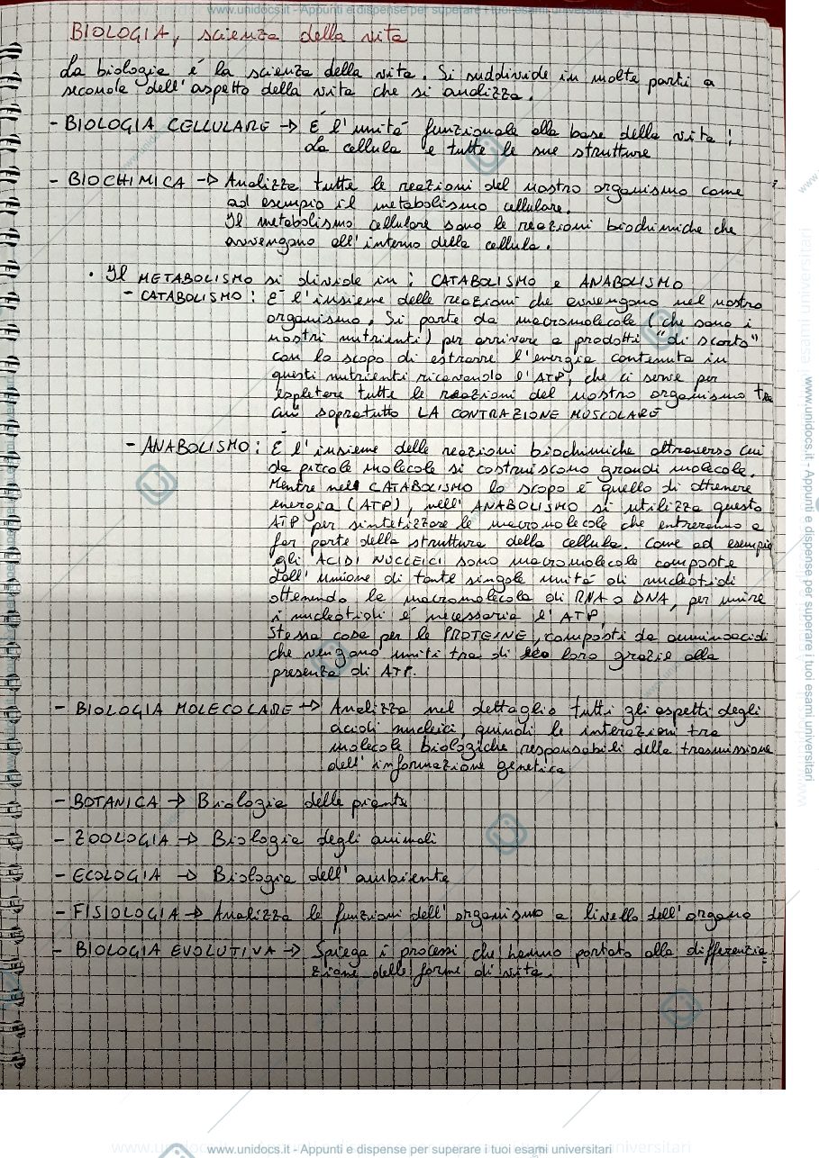 Anteprima pagina 1 — biologia generale