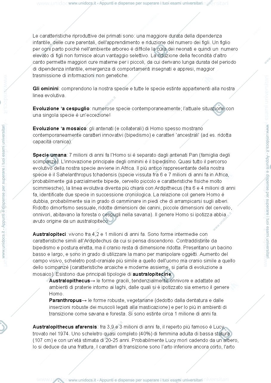 Anteprima pagina 3 — Riassunti Biologia delle Popolazioni Umane