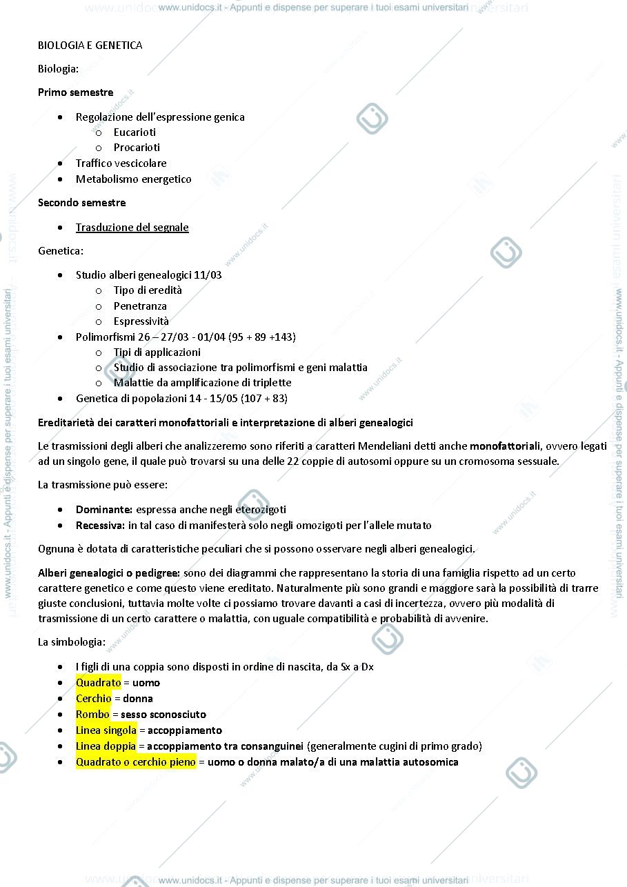 Anteprima pagina 1 — Biologia e Genetica I e II