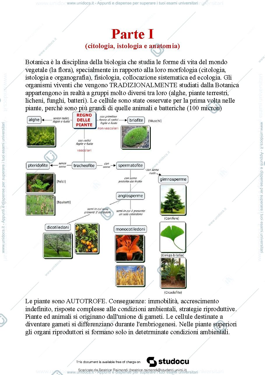 Anteprima pagina 2 — Biologia e sistematica vegetale