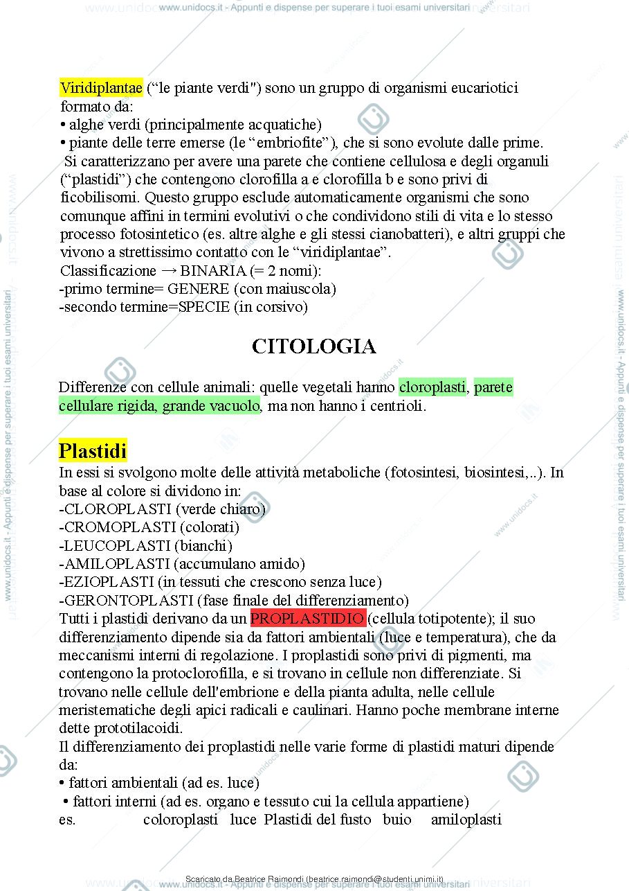 Anteprima pagina 3 — Biologia e sistematica vegetale
