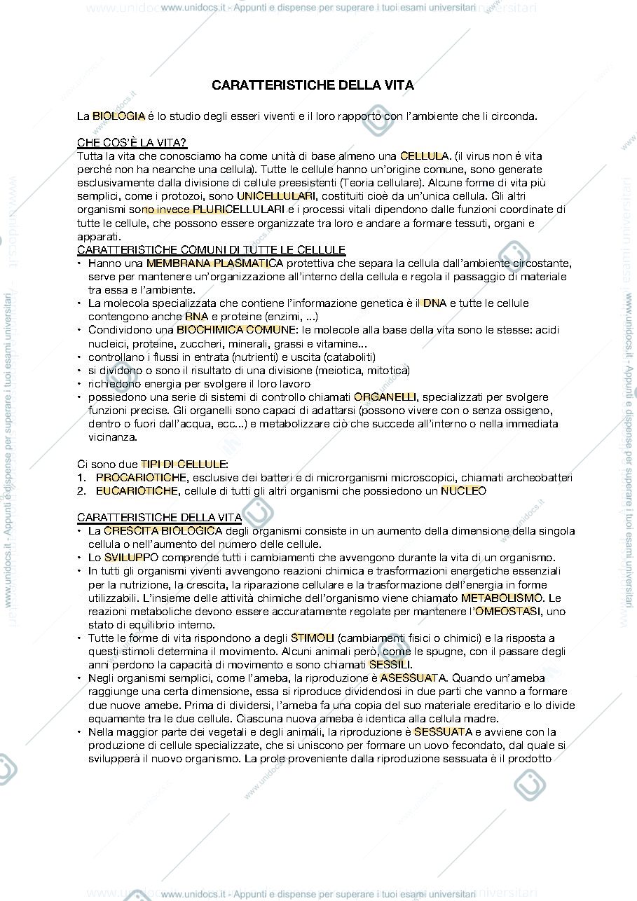 Anteprima pagina 2 — APPUNTI BIOLOGIA GENERALE 