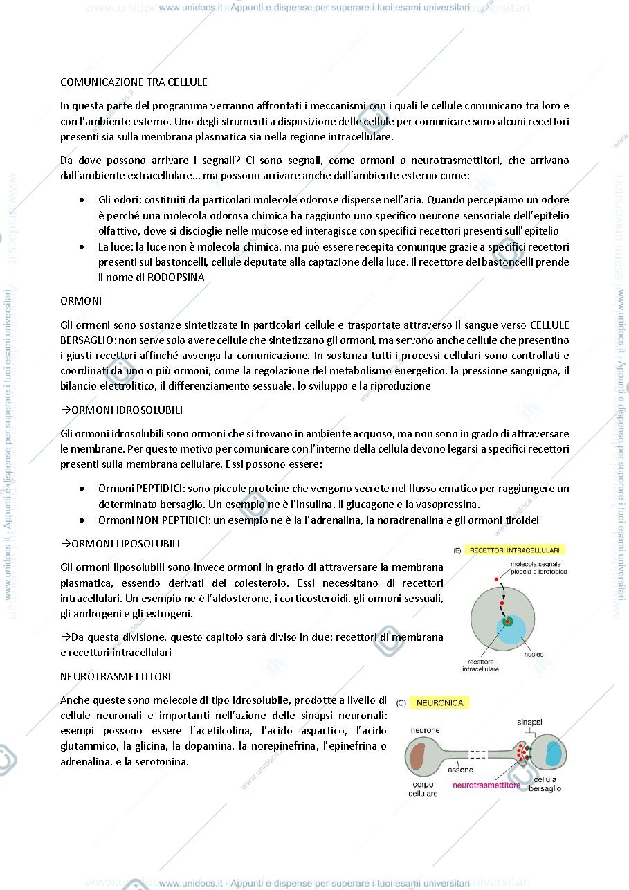 Anteprima pagina 1 — biologia generale e cellulare - La Comunicazione