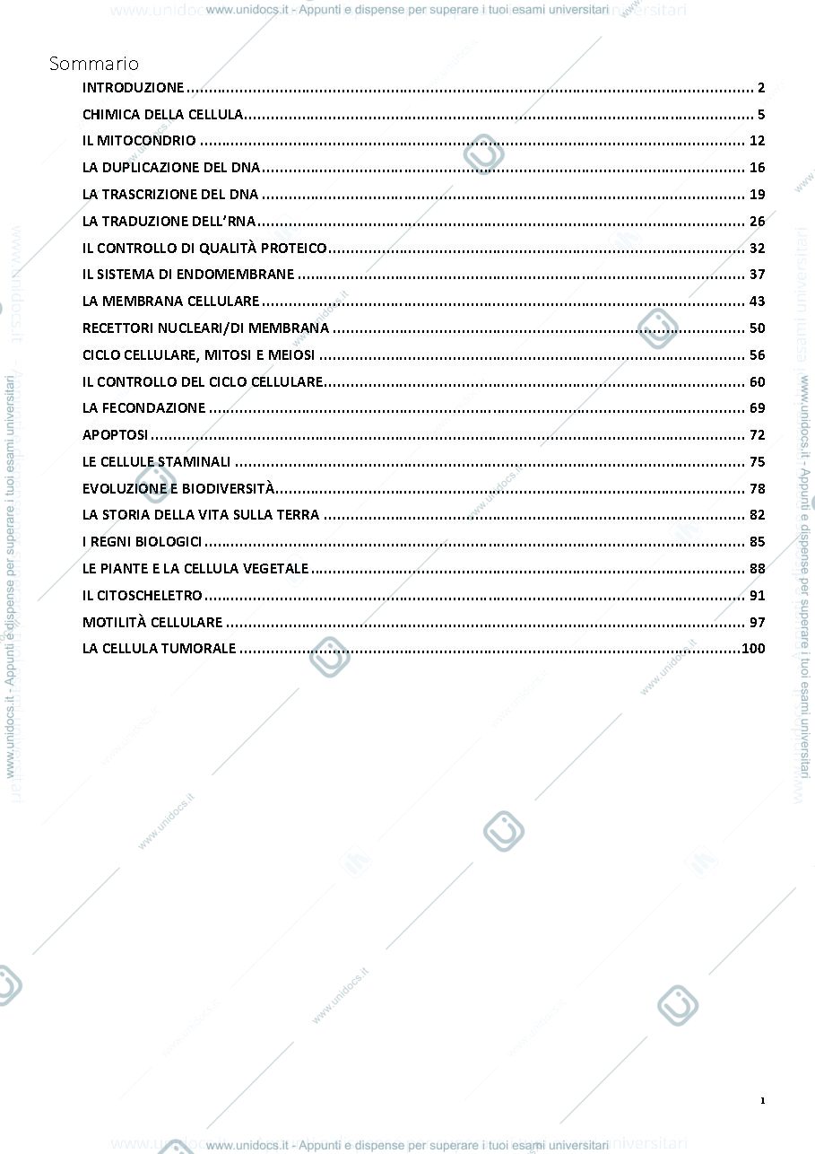 Anteprima pagina 2 — Biologia Generale e Cellulare