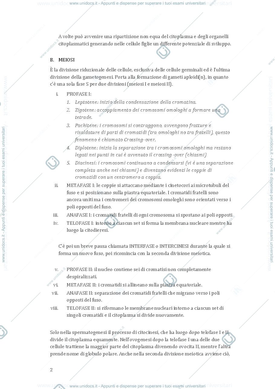 Anteprima pagina 2 — Appunti embriologia
