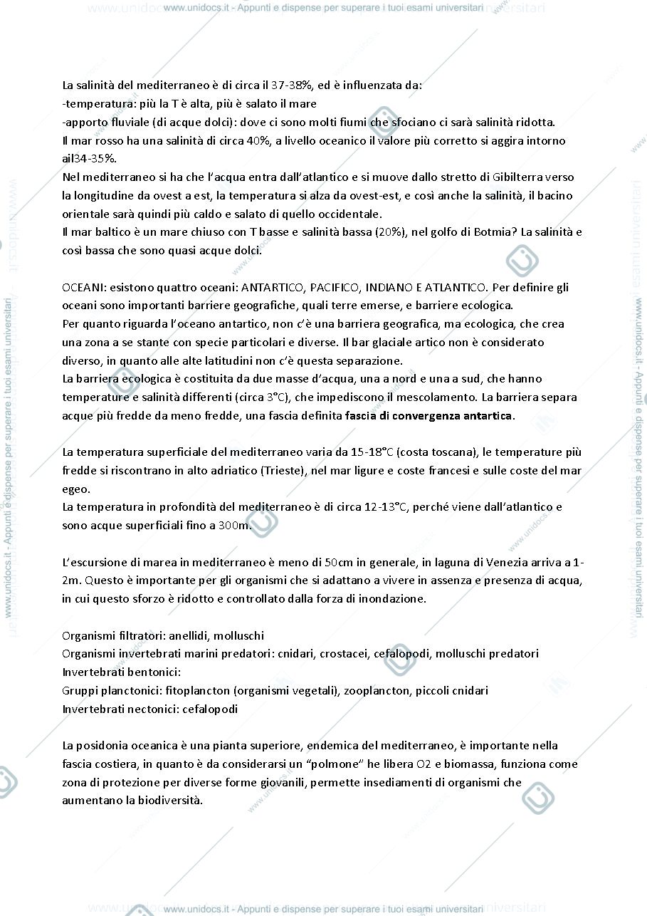 Anteprima pagina 2 — Appunti biologia marina
