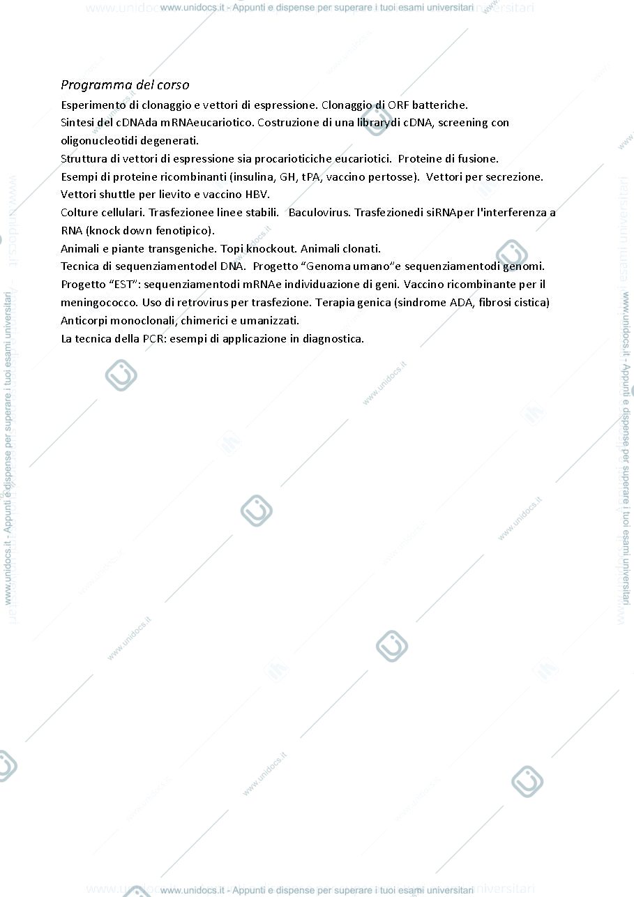 Anteprima pagina 2 — sbobine biologia molecolare applicata