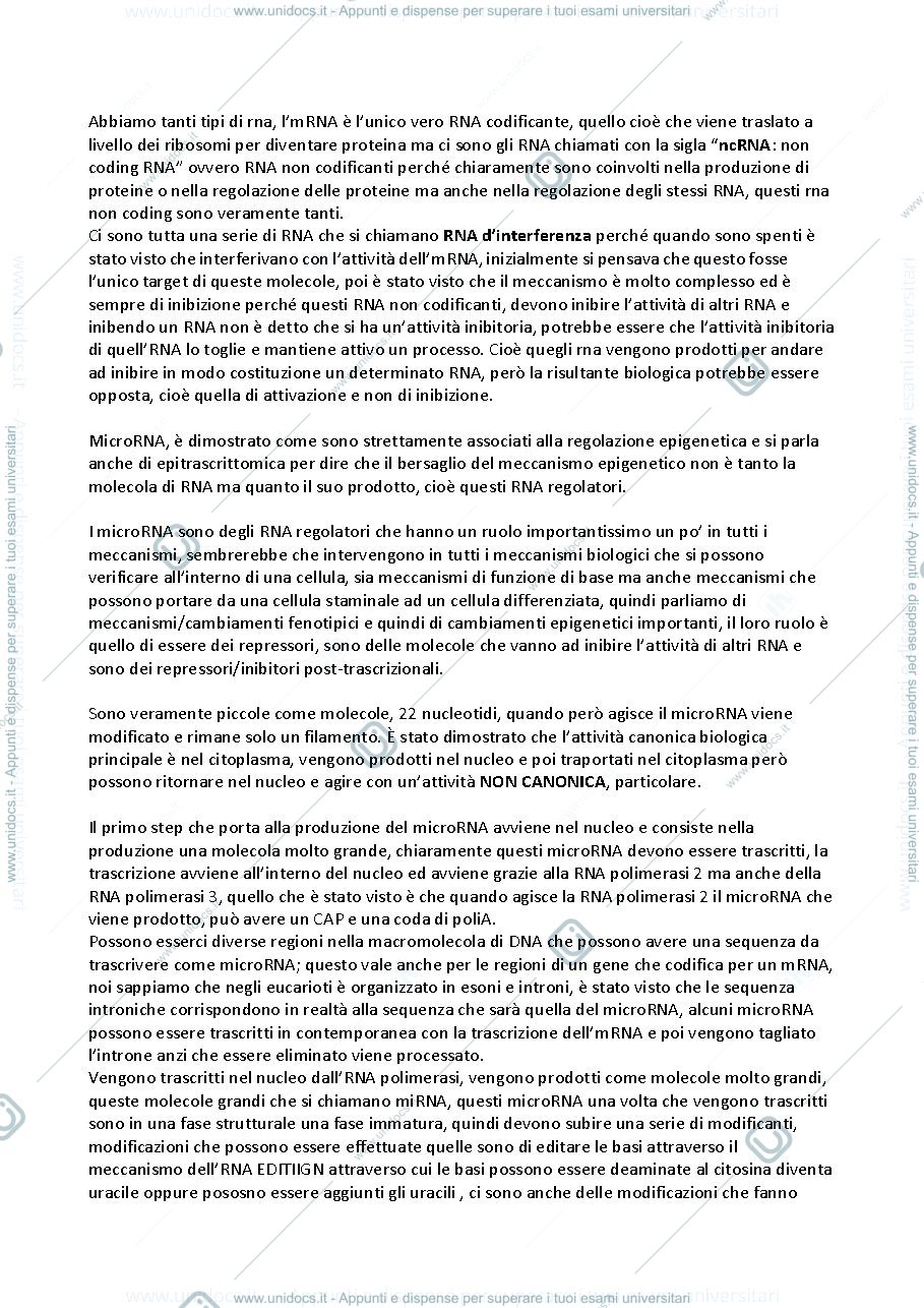 Anteprima pagina 1 — Biologia Molecolare Avanzata