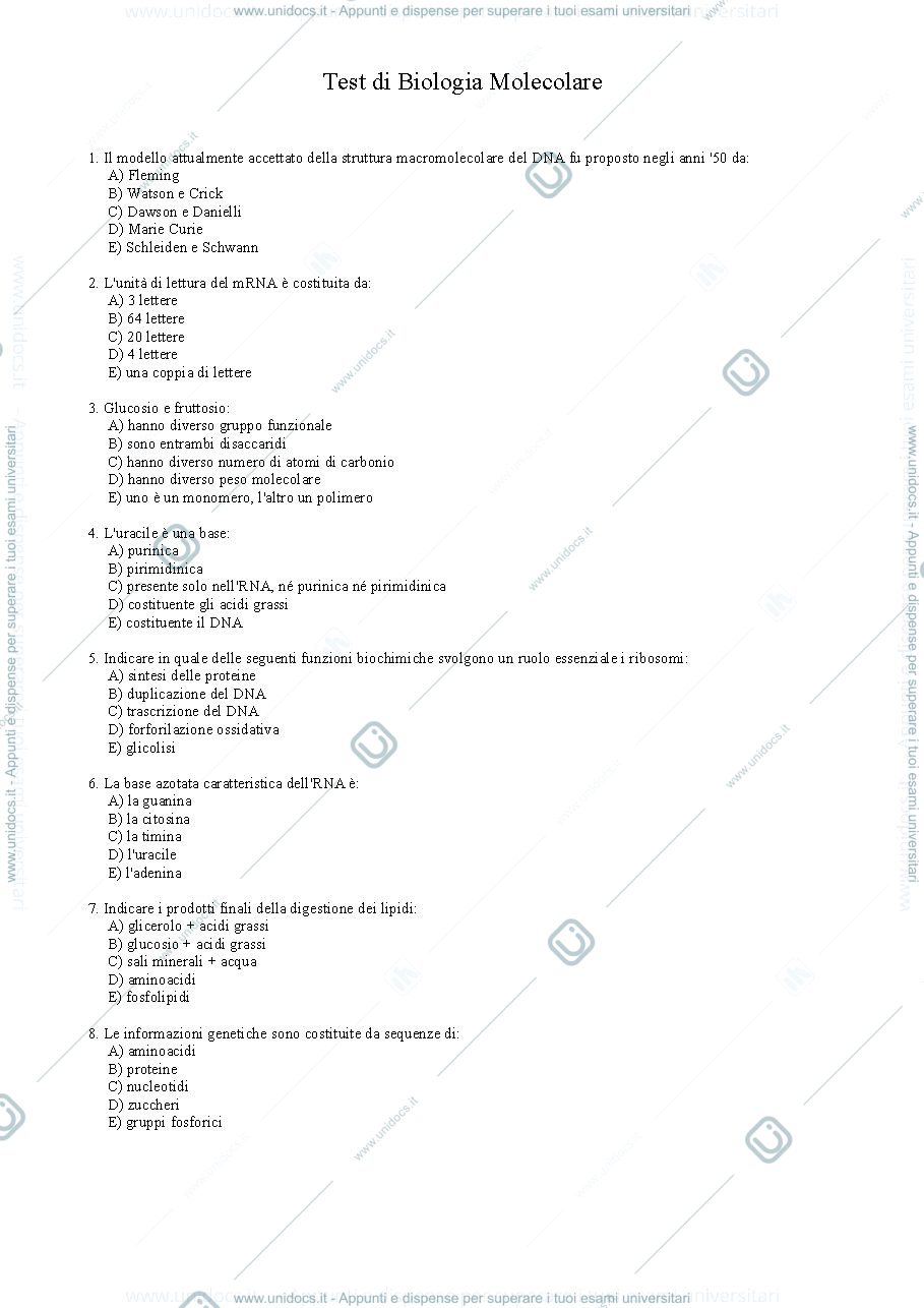 Anteprima pagina 1 — biologia molecolare