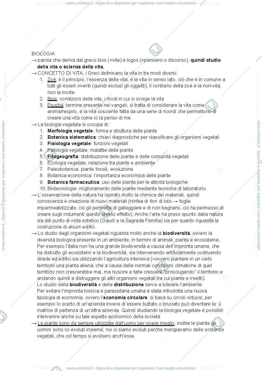 Anteprima pagina 2 — Appunti biologia vegetale 