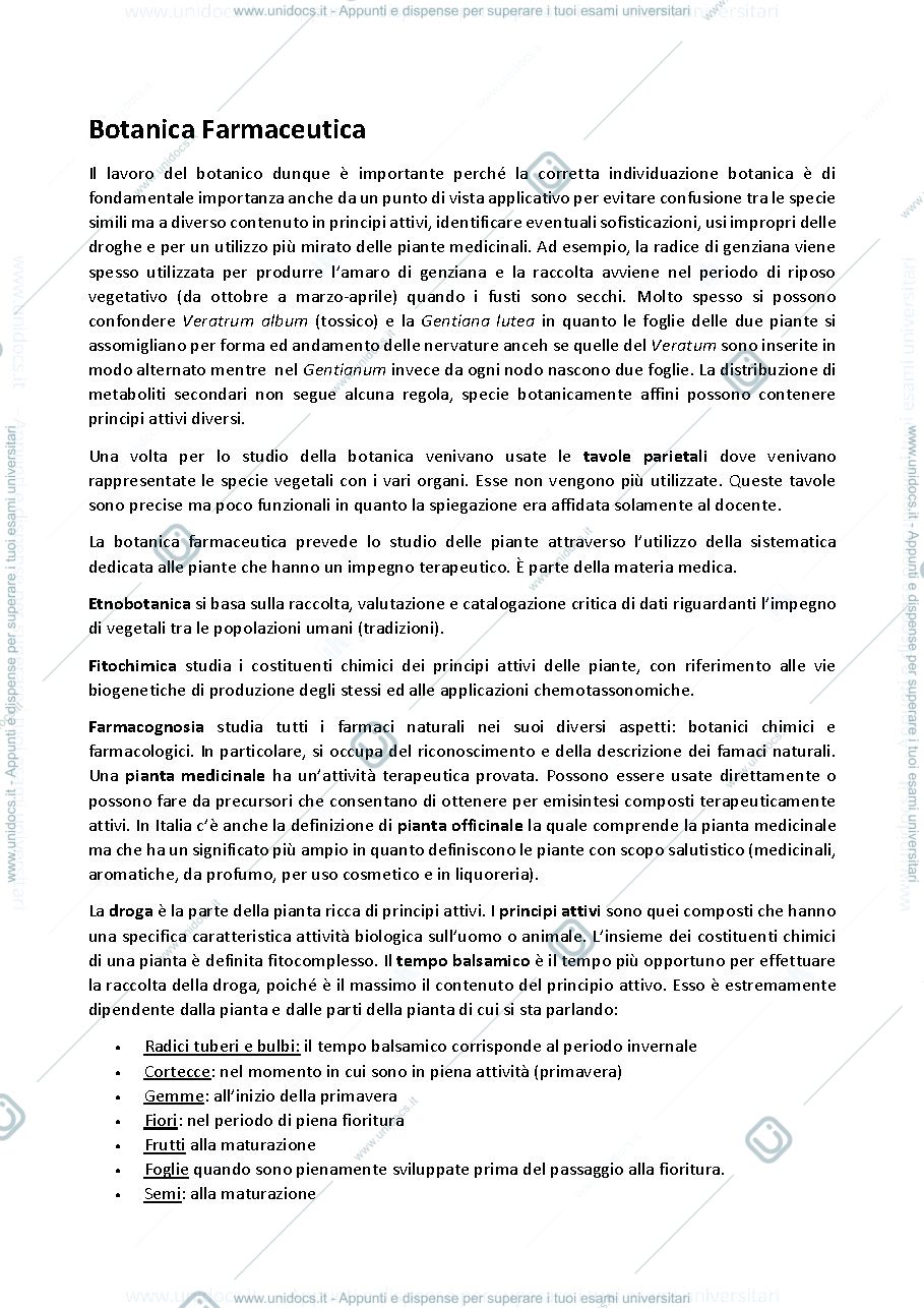 Anteprima pagina 1 — Appunti botanica 