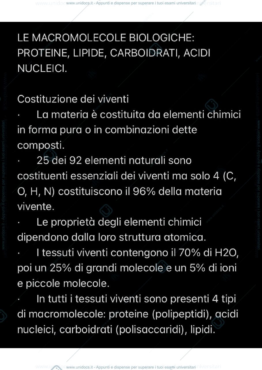 Anteprima pagina 1 — Macromolecole biologiche 