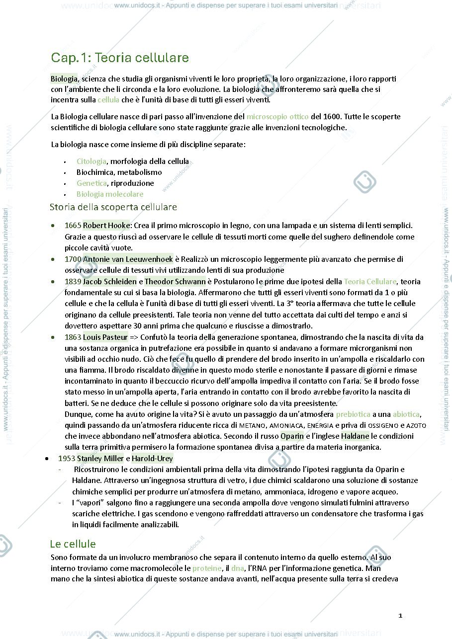 Anteprima pagina 1 — Biologia cellulare e vegetale