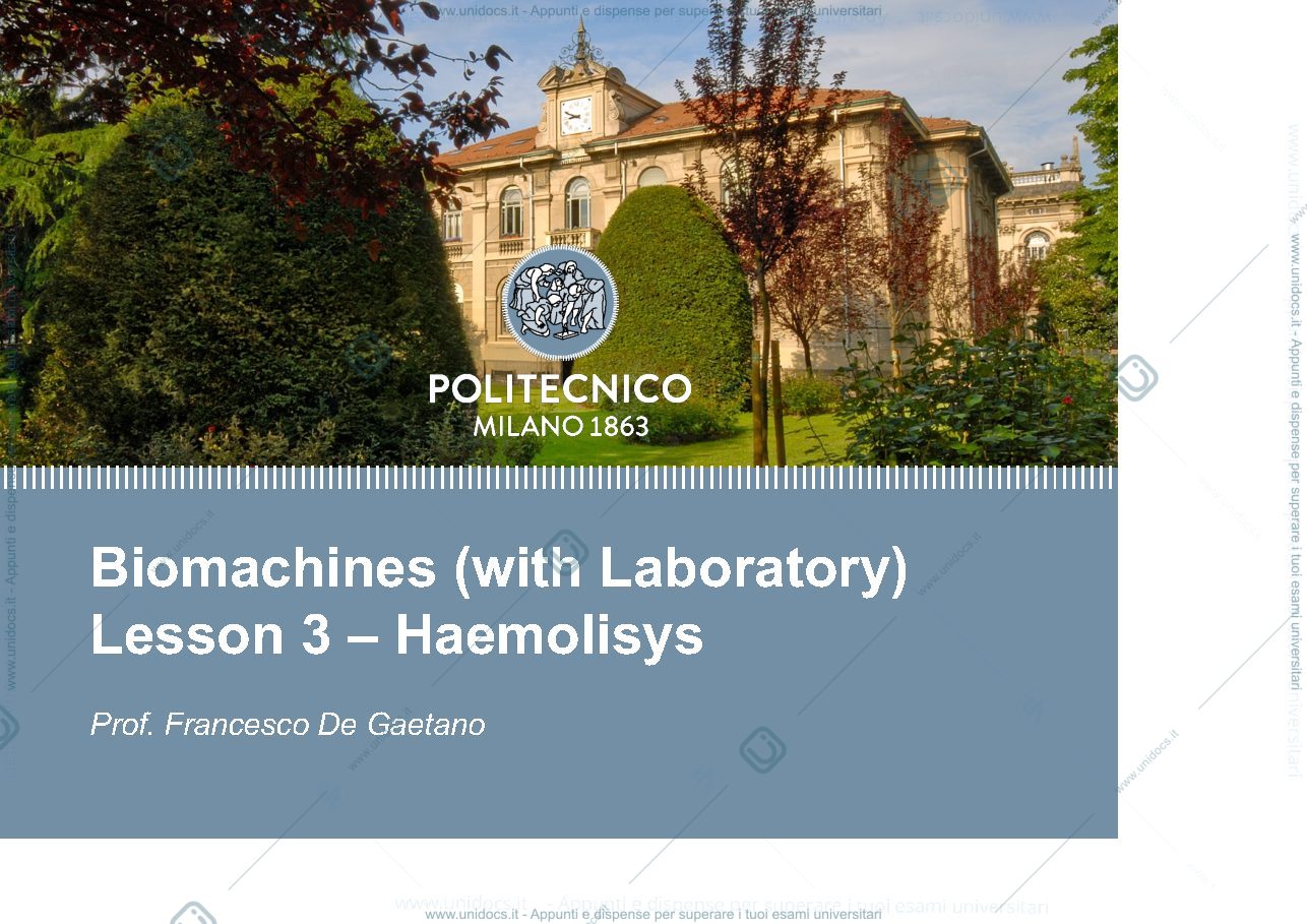 Anteprima pagina 1 — Appunti biomachines